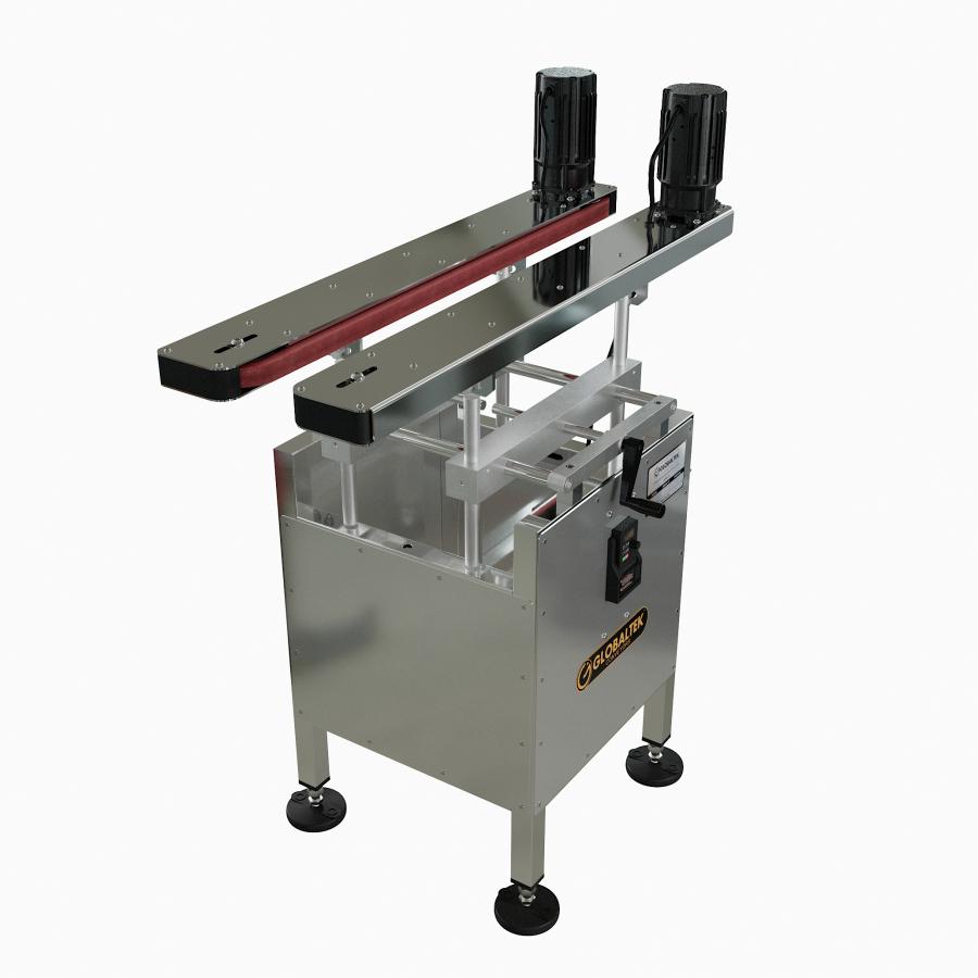 GLOBALTEK® Bottomless Side Belt Transfer Conveyor with Tilting Capabilities and Enclosed Frame ⚡