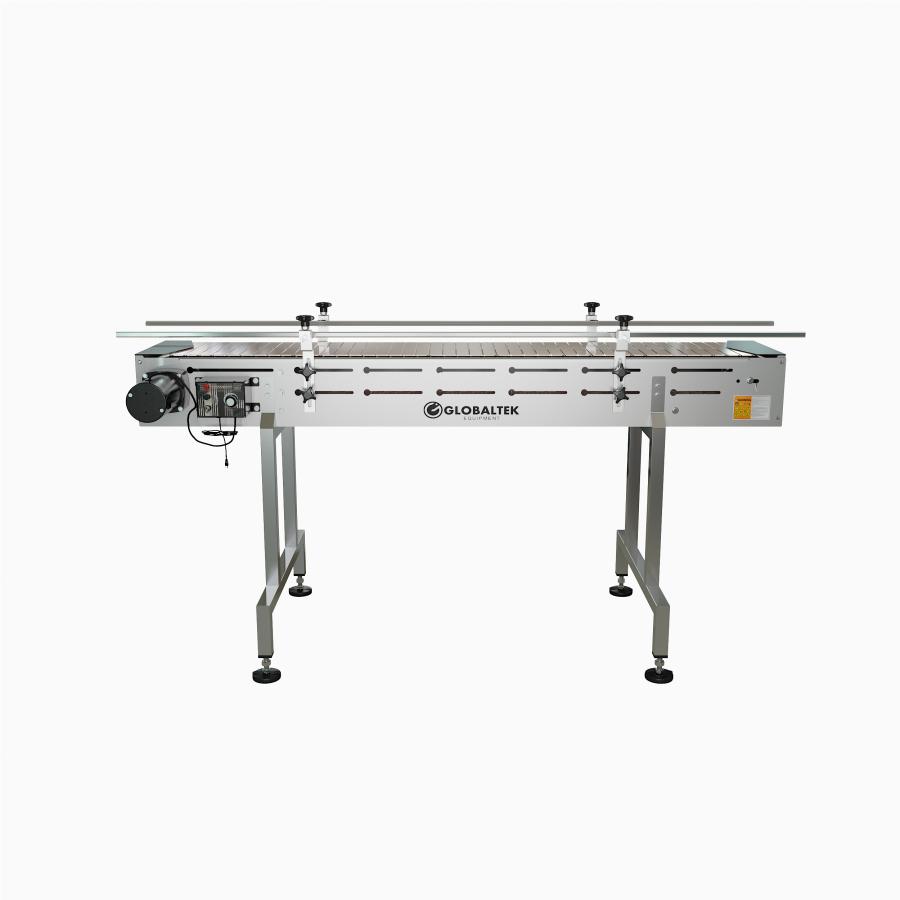 Globaltek Stainless Steel Inline Conveyor with Plastic Acetal Belt 12 Inches Wide