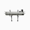 GlobalTek® S/S Conveyor with 4.5" Wide Stainless Steel Belt, End Plates, Dual Post Welded Legs and Variable Speed Control.