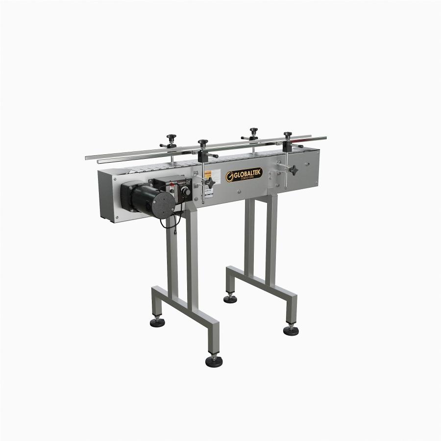 Globaltek Stainless Steel Inline Conveyor with Stainless Steel Belt 4.5 Inches Wide